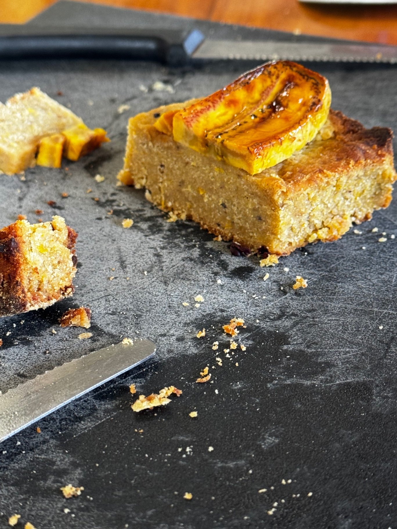 Caramelised plantain cake
