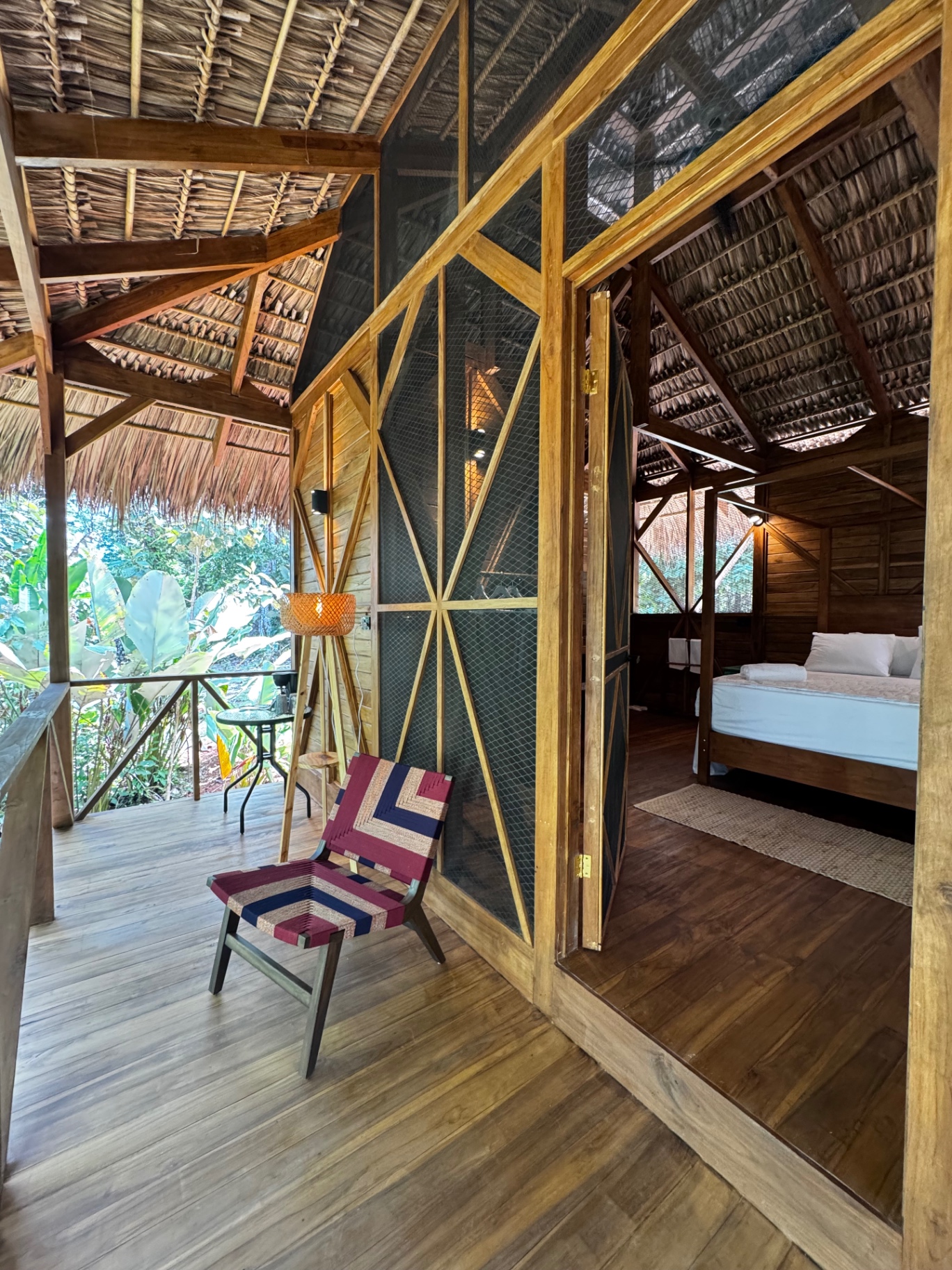 Wooden academy house with veranda and sleeping area