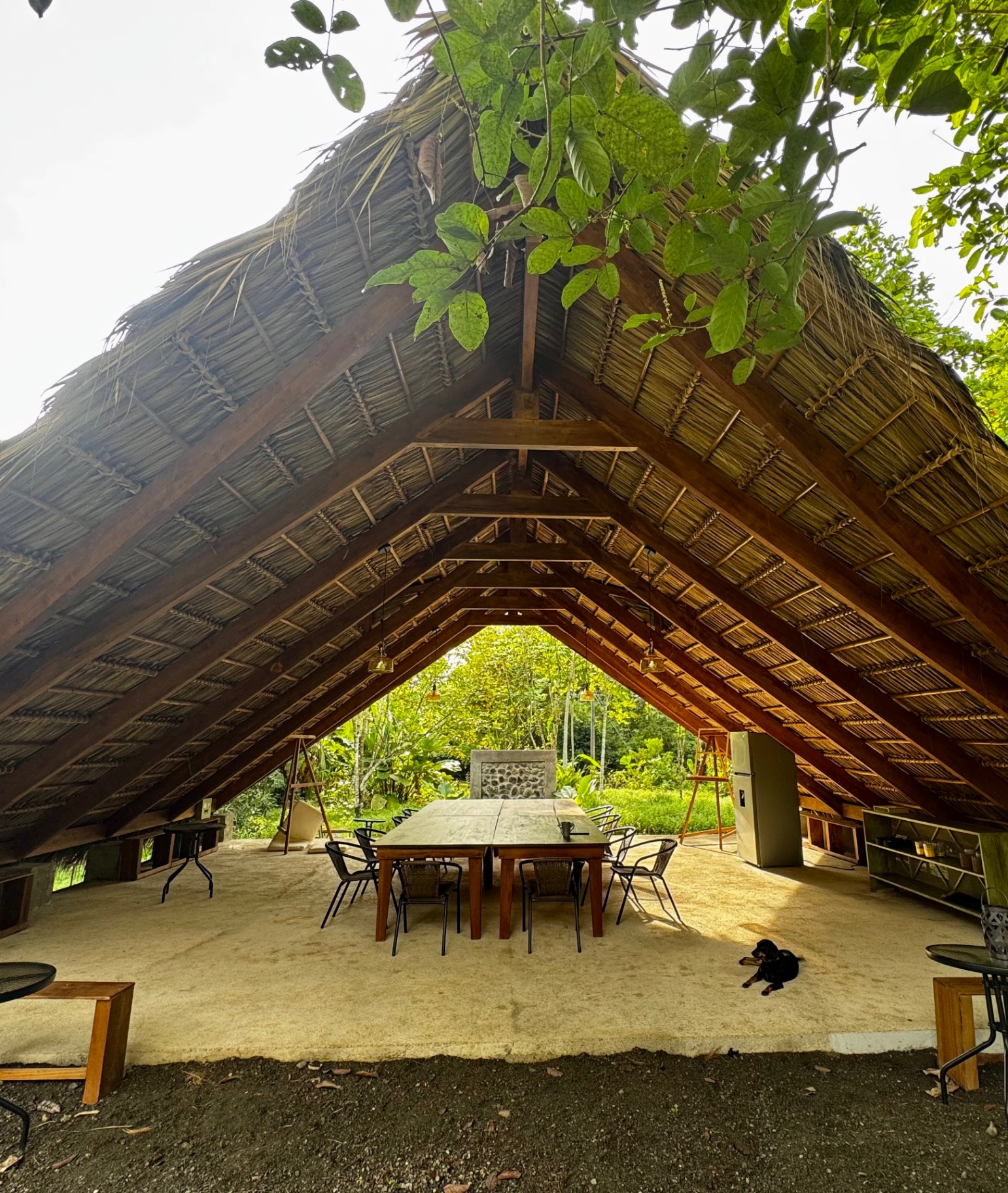 Open A-frame temple at Tierra Santa