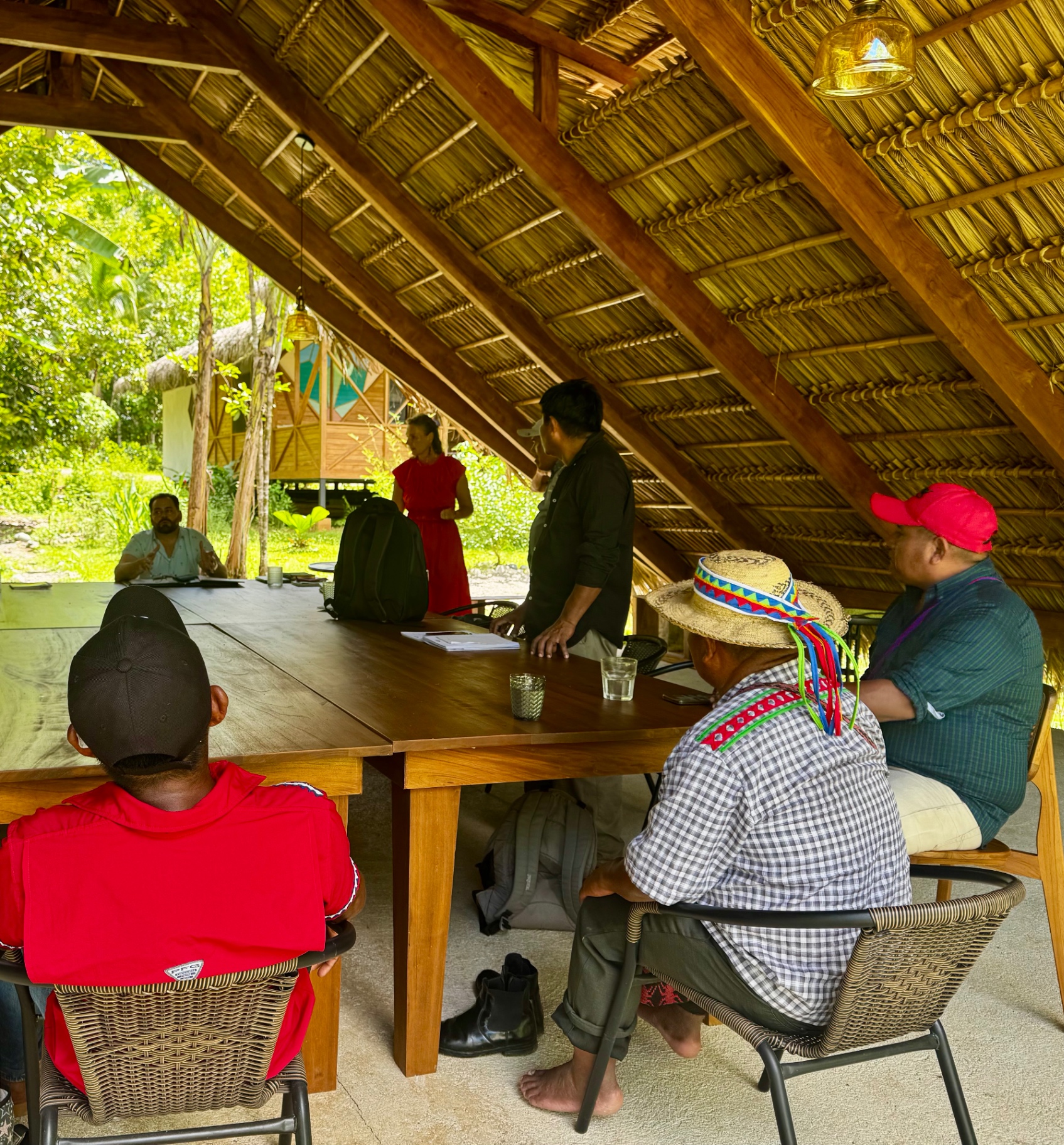 Council meeting under the thatched roof
