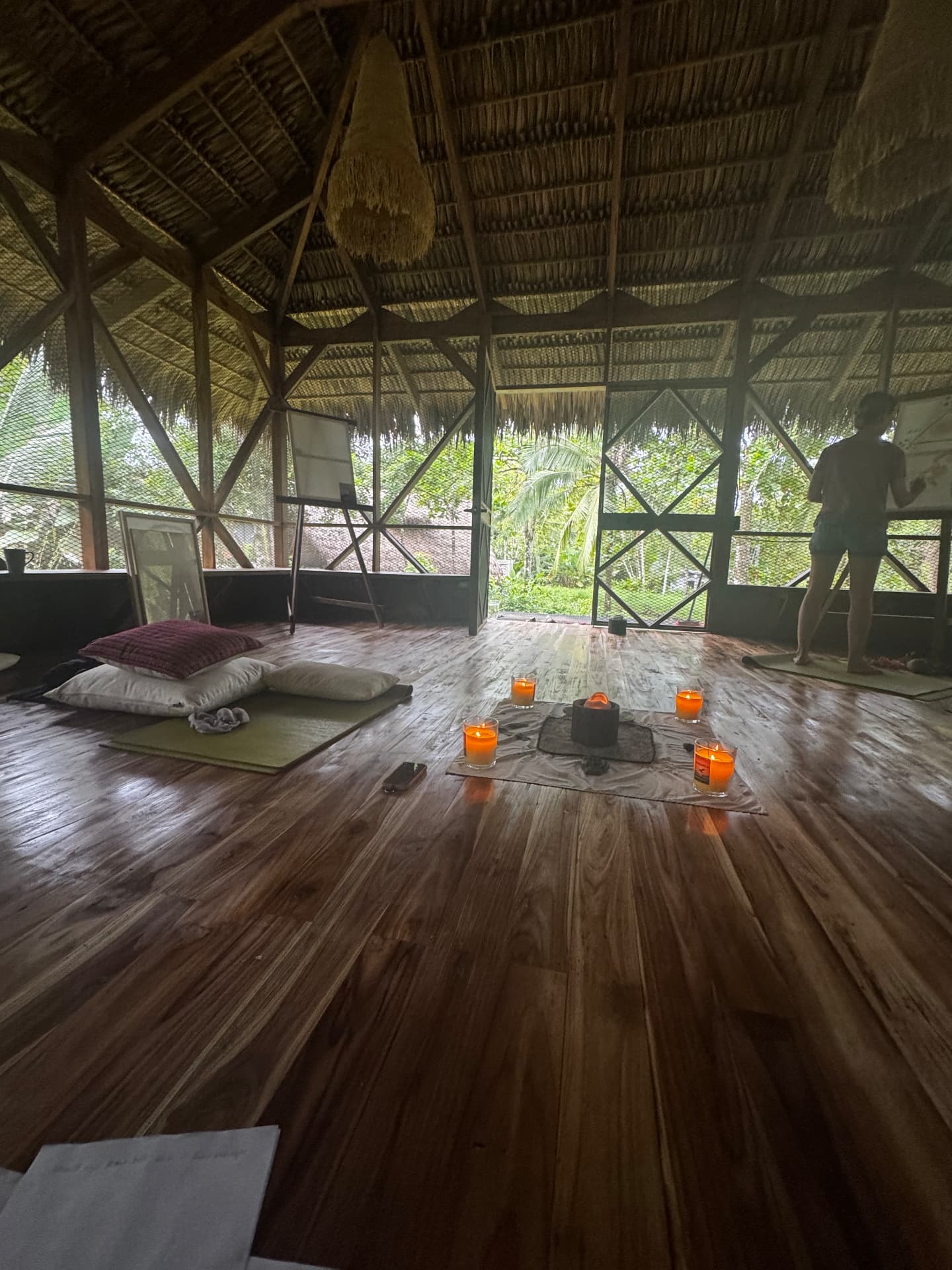 Candle-lit healing temple on the finca